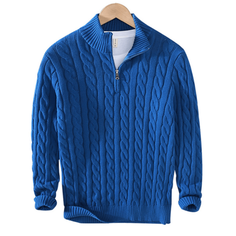 Pullover Herren Mit Reißverschluss | Strickjacke Mit Kabelmuster