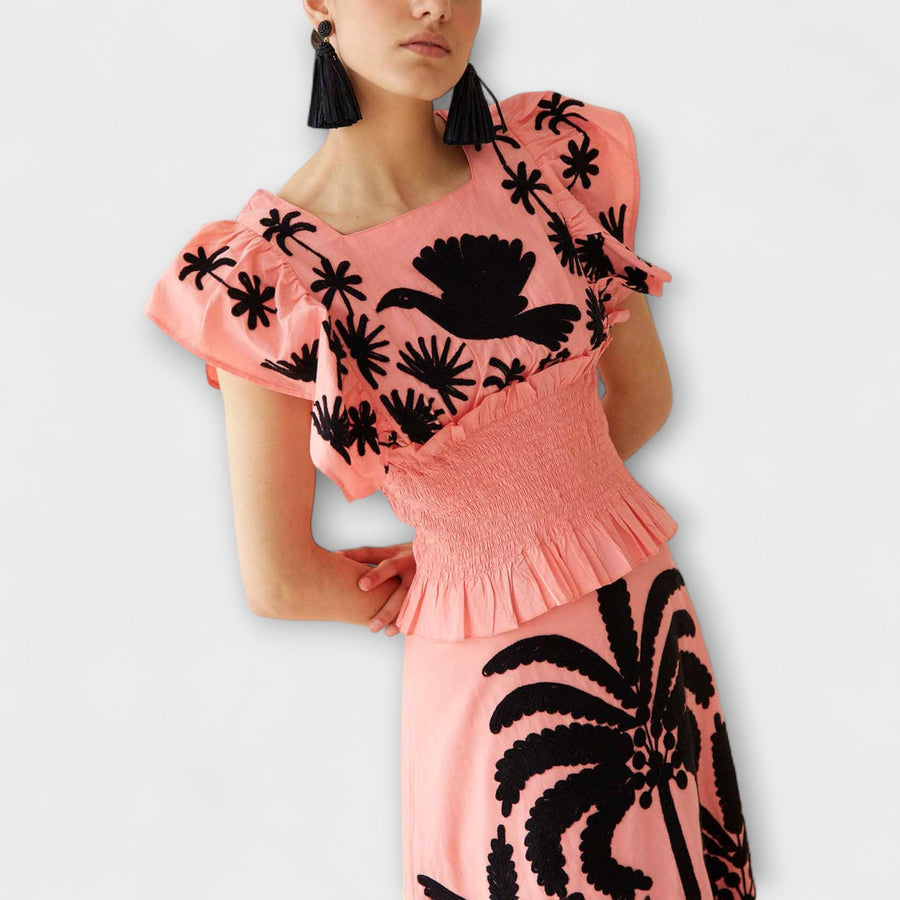 Amy - Elegantes Palmenkleid