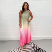 Heidelinde – Ärmelloses Plisseekleid Mit Ombré-Effekt