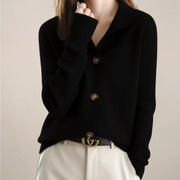 Angela | Damen Frühlings Cardigan Mit Kragen Und Knöpfen