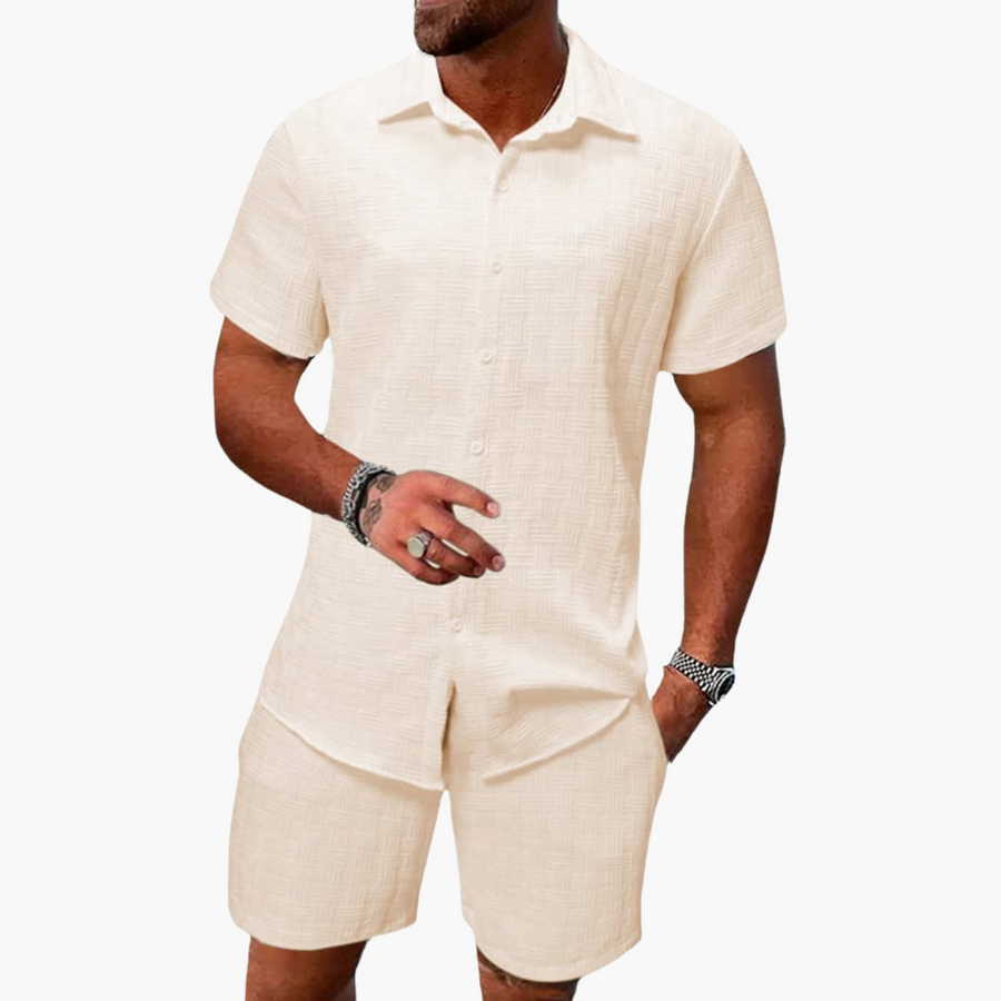 Vintage Polo-Shorts-Set für Herren - Sommerliches Outfit