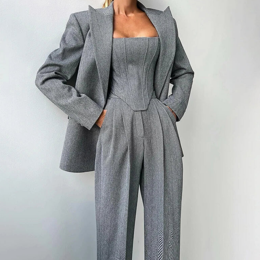 Agata | Dreiteiliges Set mit Doppeljacke