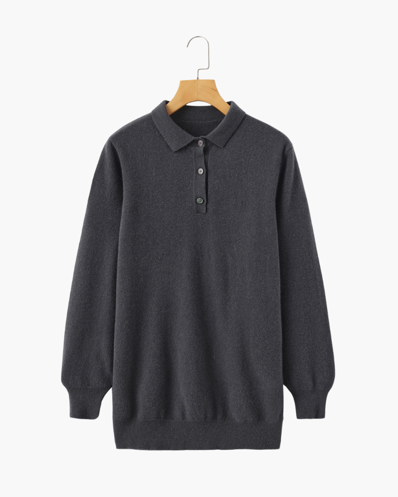 Bennett | Luxuriöser Herren Kaschmirpullover mit Polokragen & Knopfleiste