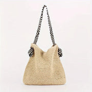 SHALEEN - GEFLOCHTENE TASCHE MIT STOFFHENKELN