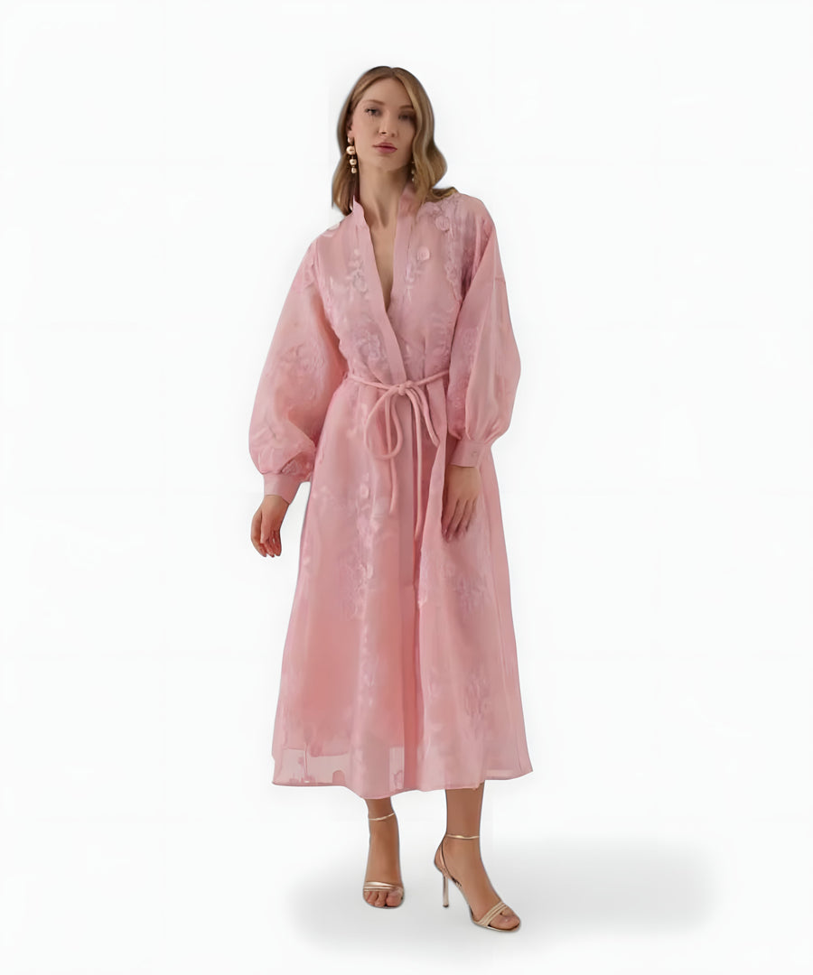 Isadora Jacquard Kleid mit modernem Charme | Rosa