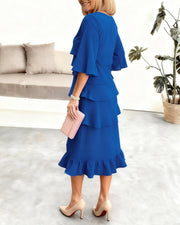 Ella | Stilvolles Rüschenkleid Damen Elegant