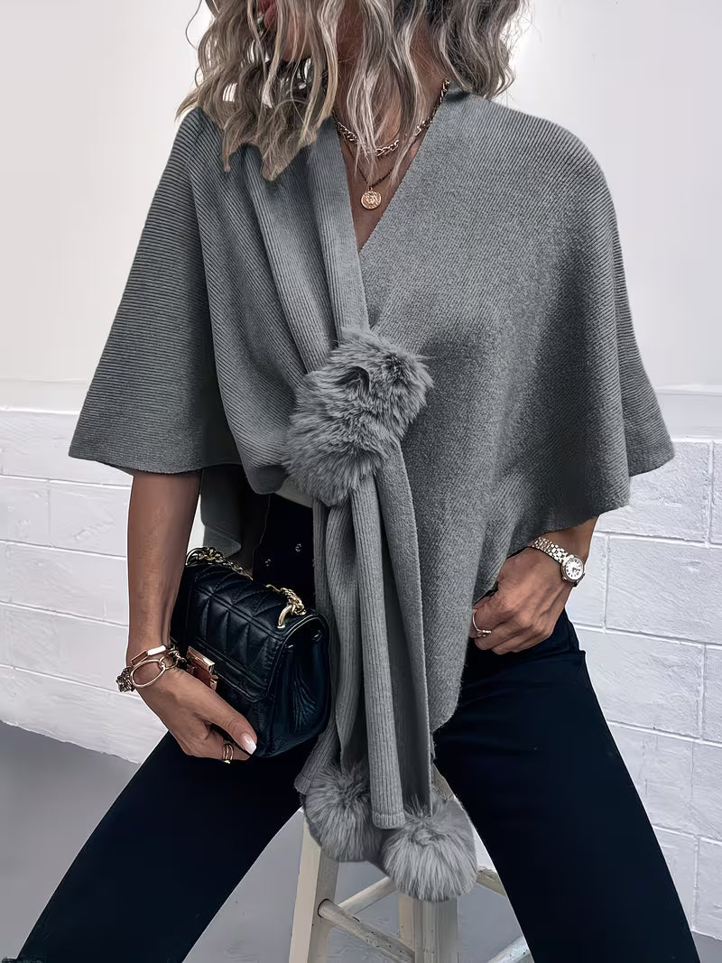 Maebry – Rundgestrickter Cape Strickcardigan
