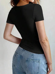 Heidi-Mode | Rundhalsausschnitt Kurzarm T-Shirt
