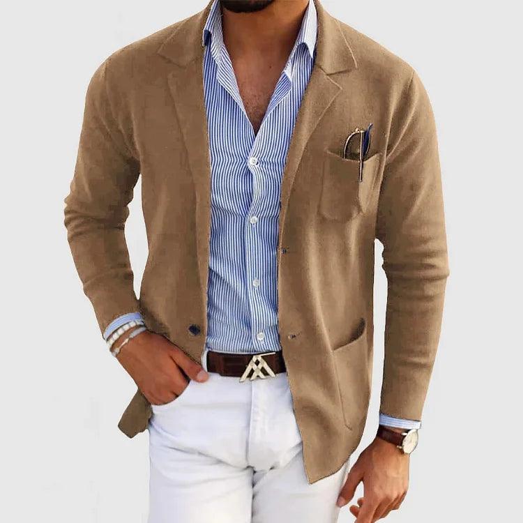 Moderne Herren Strickjacke | Leichter Cardigan Mit Taschen