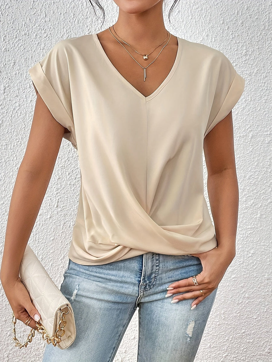 Helena | Lässiges T-Shirt mit herzförmigem Ausschnitt