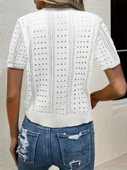 Emma | V-Ausschnitt Strickcardigan Kurzarm