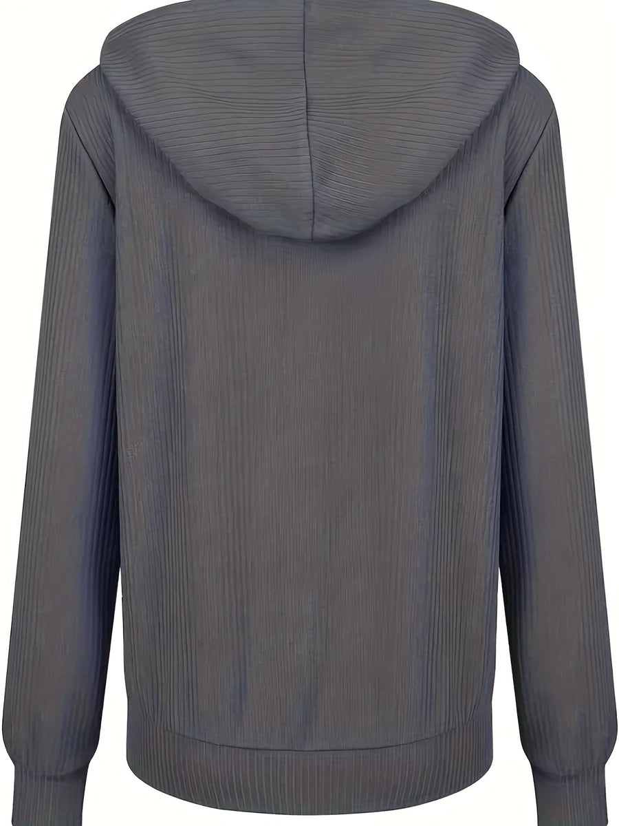 Moira – Langärmelige Kapuzenjacke Mit Reißverschluss Und Kordelzug