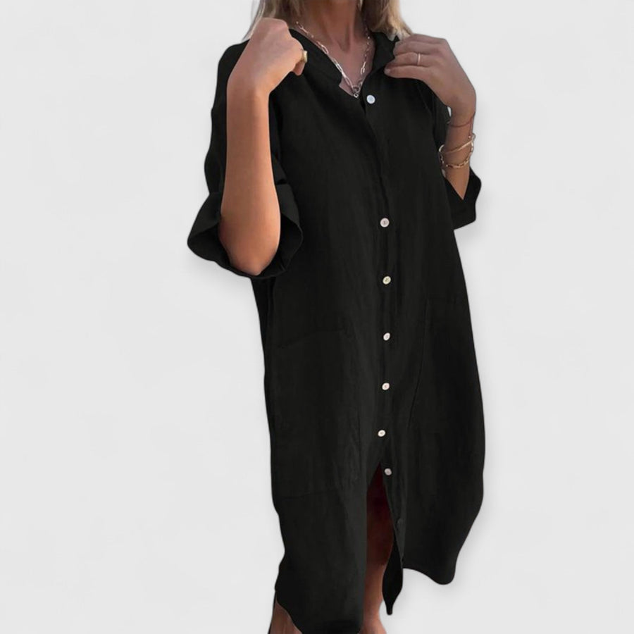 MELANY | STIL HEMDKLEID IN KNIELÄNGE