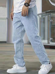 Freizeit Leicht Gewaschene Herrenjeans | Gerades Bein