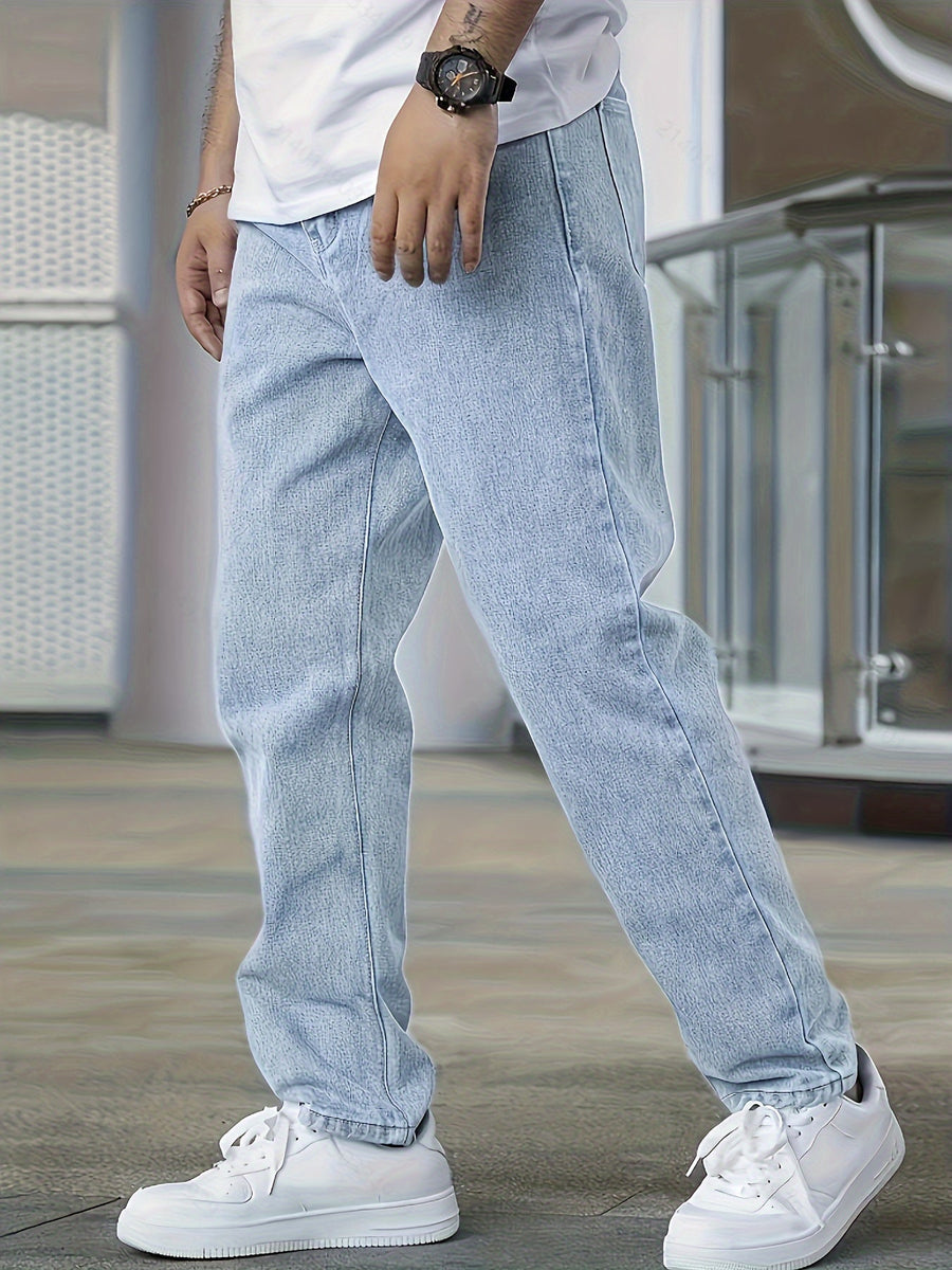Freizeit Leicht Gewaschene Herrenjeans | Gerades Bein
