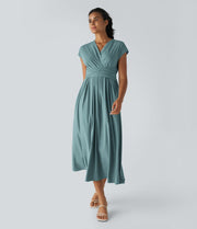 Wilhelmine – Elegantes Wickelkleid Mit Hoher Taille