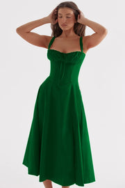 Merle - Midikleid mit tailliertem Oberteil und ausgestelltem Rock | Minikleid mit Spaghettiträgern