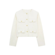 Kurze Vintage Damenjacke | Knopfdetail