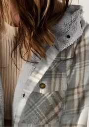 Yseldis Kariert gefütterte Fleece-Jacke | Weiß