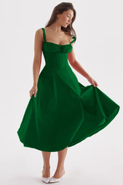 Merle - Midikleid mit tailliertem Oberteil und ausgestelltem Rock | Minikleid mit Spaghettiträgern