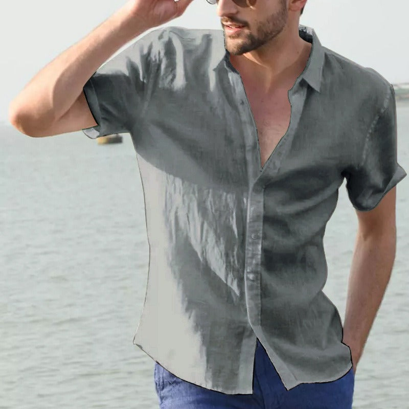 Herren Leinenhemd kurzarm legerer Stil - Ivan
