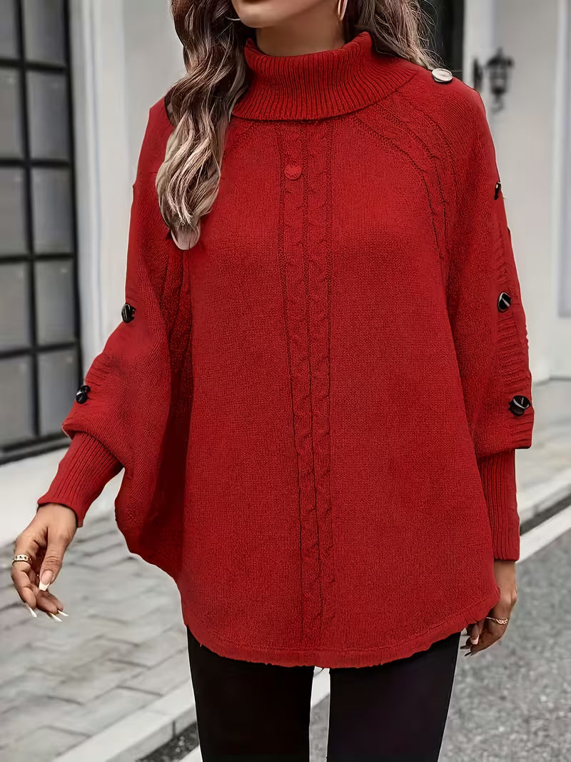 Lolana – Pullover Mit Hohem Kragen Und Gedrehtem Stil