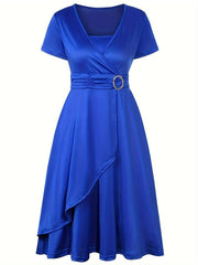 Stilvolles Abendkleid Mit V-Ausschnitt Für Damen | Midi