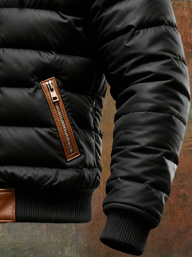 Kevin | Schwarze Herrenjacke gefüttert komfortabel & stylisch