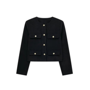 Kurze Vintage Damenjacke | Knopfdetail
