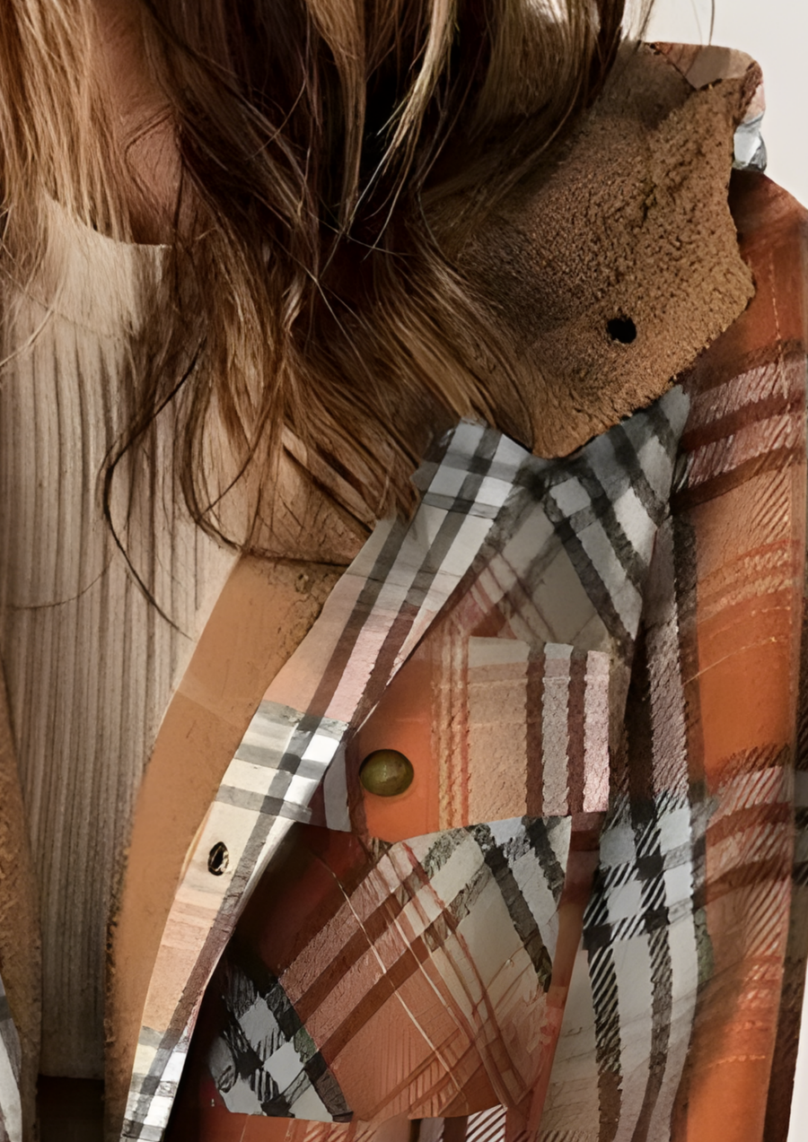 Yseldis Kariert gefütterte Fleece-Jacke | Orange