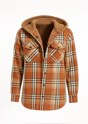 Yseldis Kariert gefütterte Fleece-Jacke | Orange