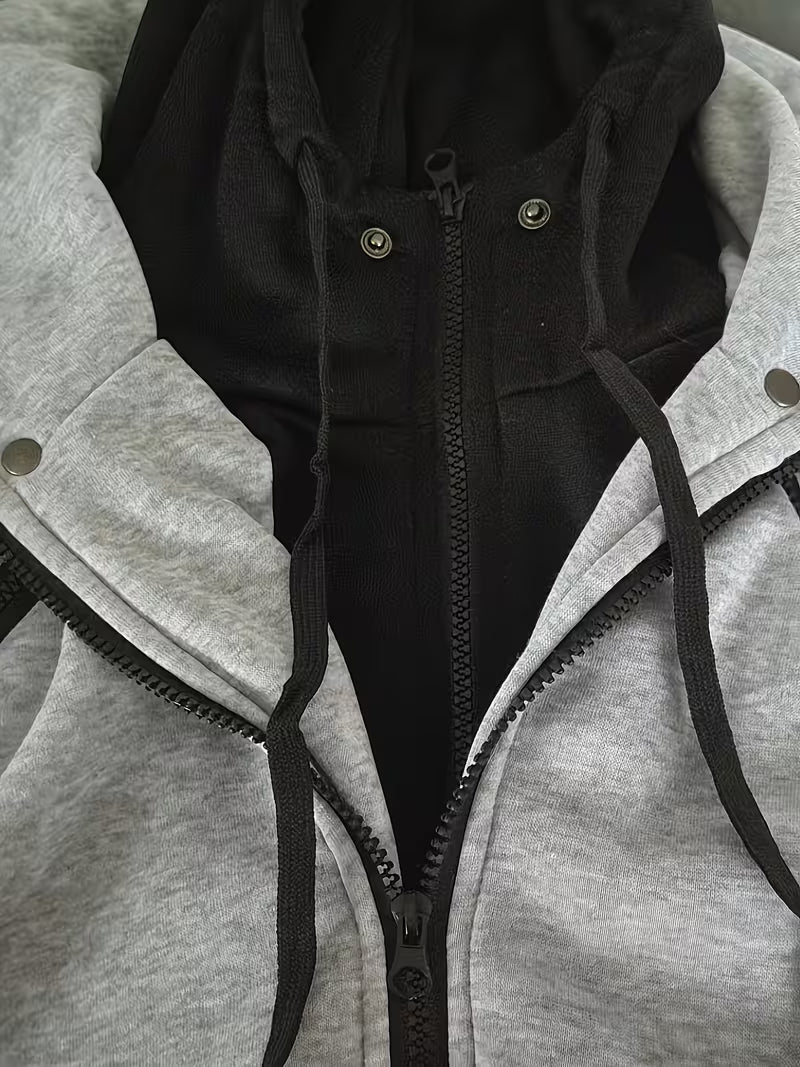Griffiths – Langärmeliger Kapuzenpullover mit Viertel Reißverschluss