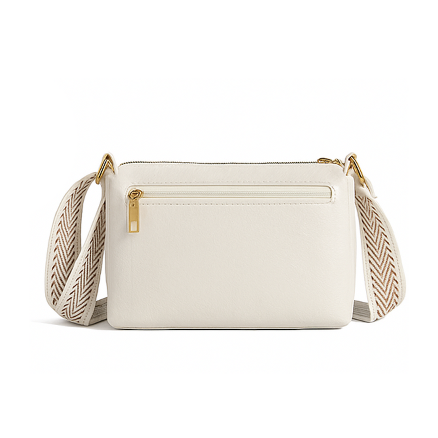 Nyra Elegante Schultertasche aus Leder | Weiß