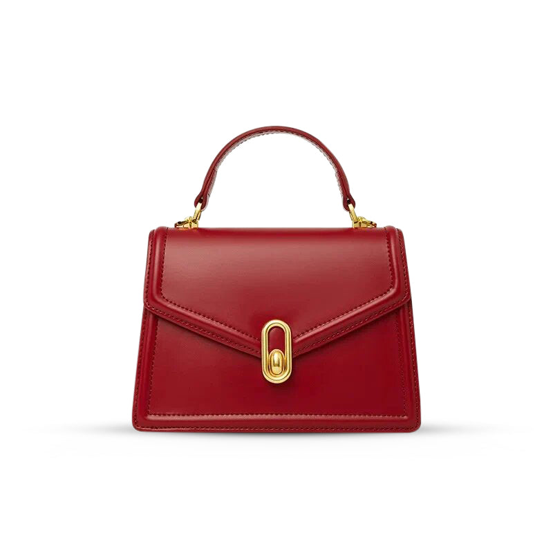 Elena | Strukturierte Damenhandtasche mit Top-Handle & goldfarbenem Verschluss – Elegante City-Bag