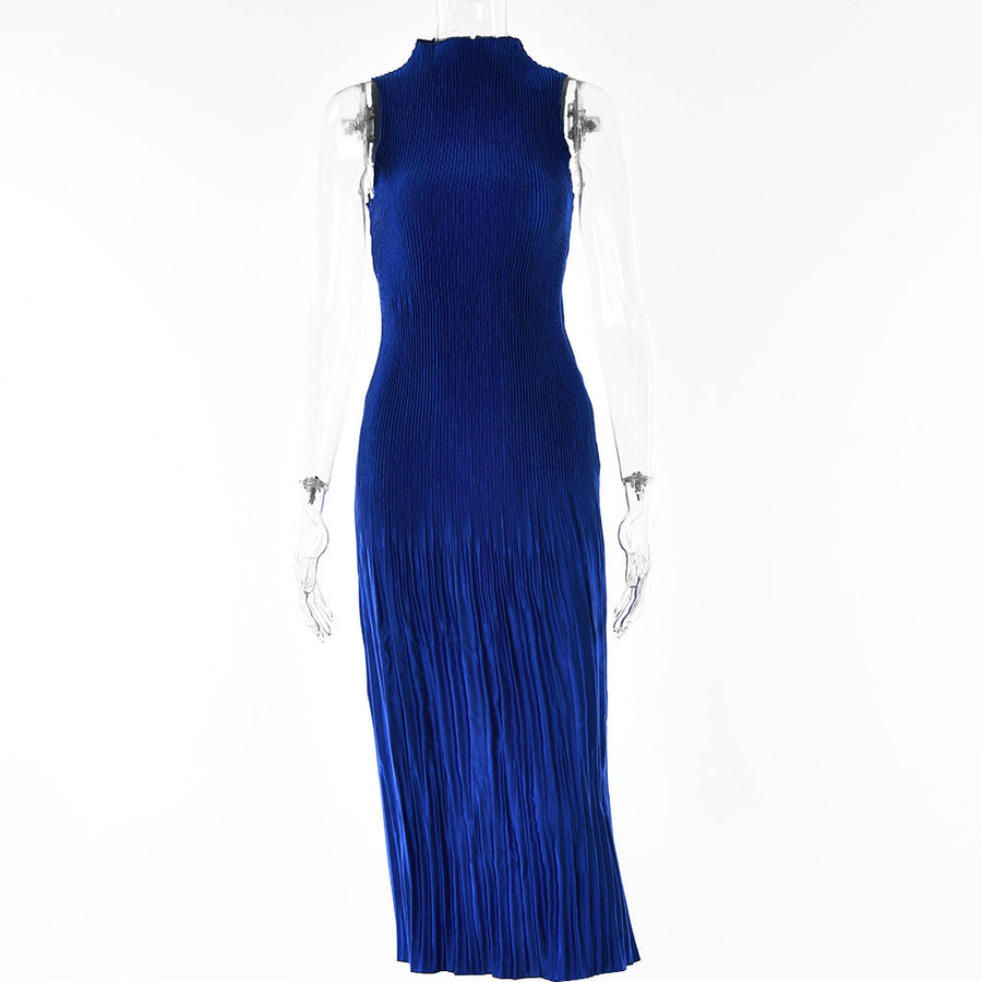 Elegantes Maxikleid mit hohem Kragen