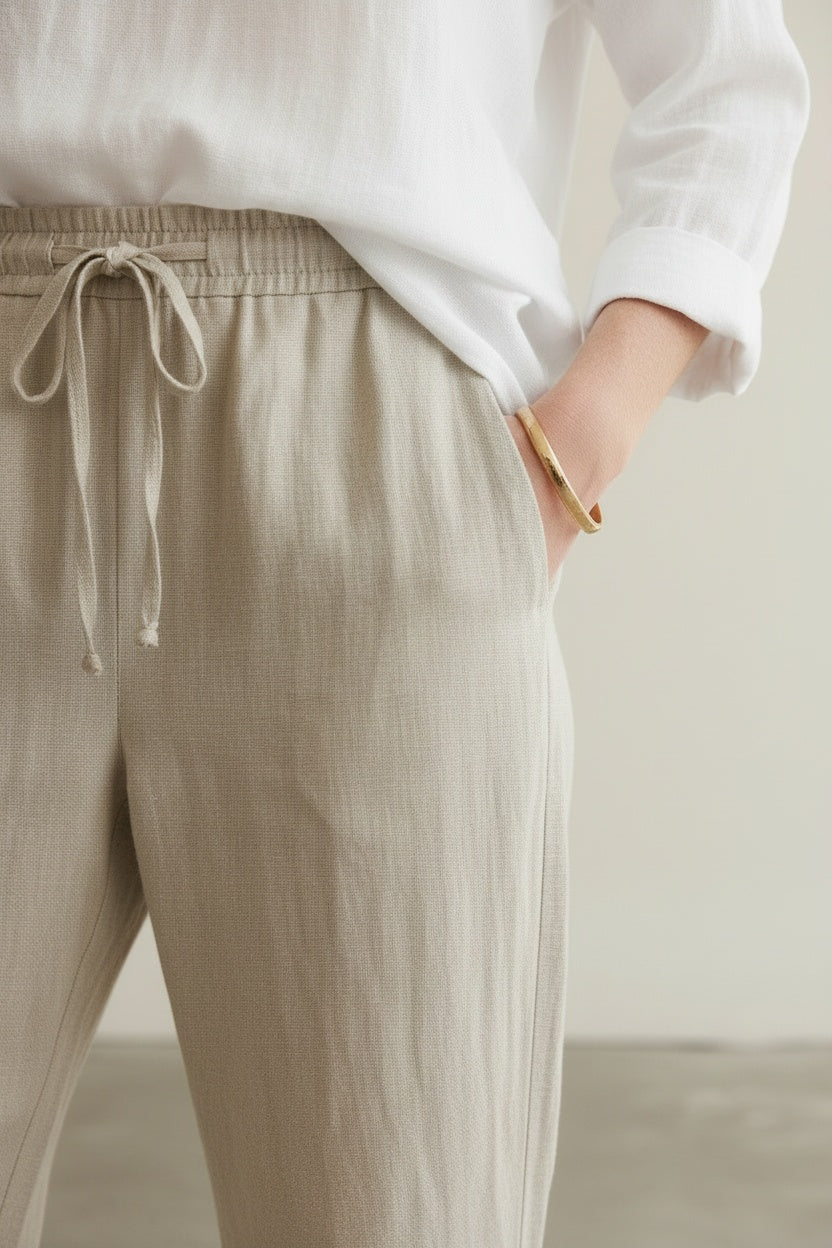 Hose reine Baumwolle einfarbig