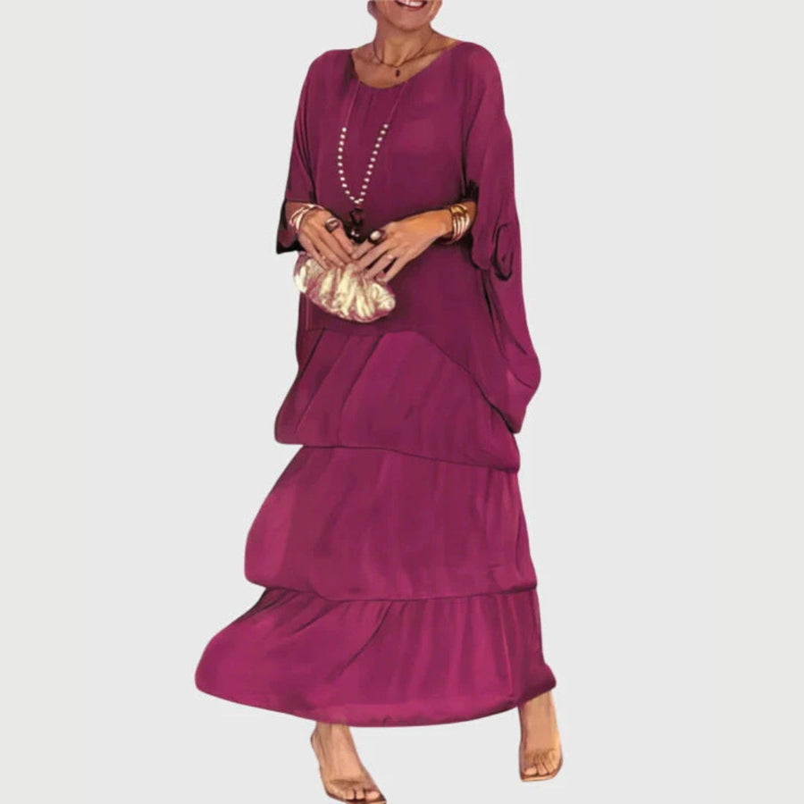 Maja | Damen Boho Geschichtetes Maxi Shorts Kleid