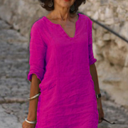 Elvy Sommerkleid mit V-Ausschnitt – Elegant & Figurschmeichelnd