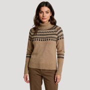 Britta | Damen Frühlingsgemusterter Rollkragen-Strickpullover