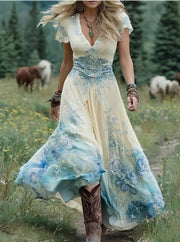 Erica - Stilvolles Maxikleid mit Blumenmuster für Damen