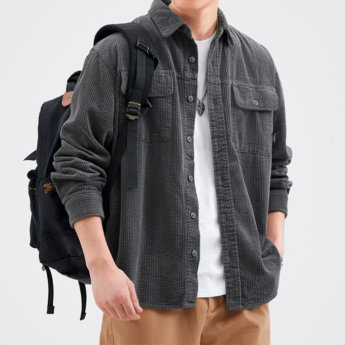 Karl | Herren Redwood Corduroy Hemd mit feiner Linienführung
