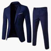 Herren Sommer Anzug Zweiteiler mit Revers und Flatfront Hose