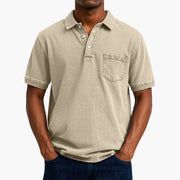Poloshirt Klassisches - Kurzarmshirt für Herren mit Tasche