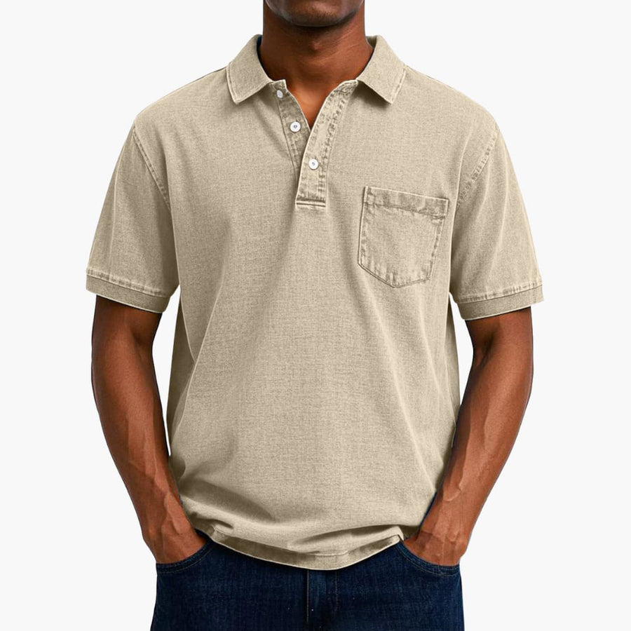 Poloshirt Klassisches - Kurzarmshirt für Herren mit Tasche
