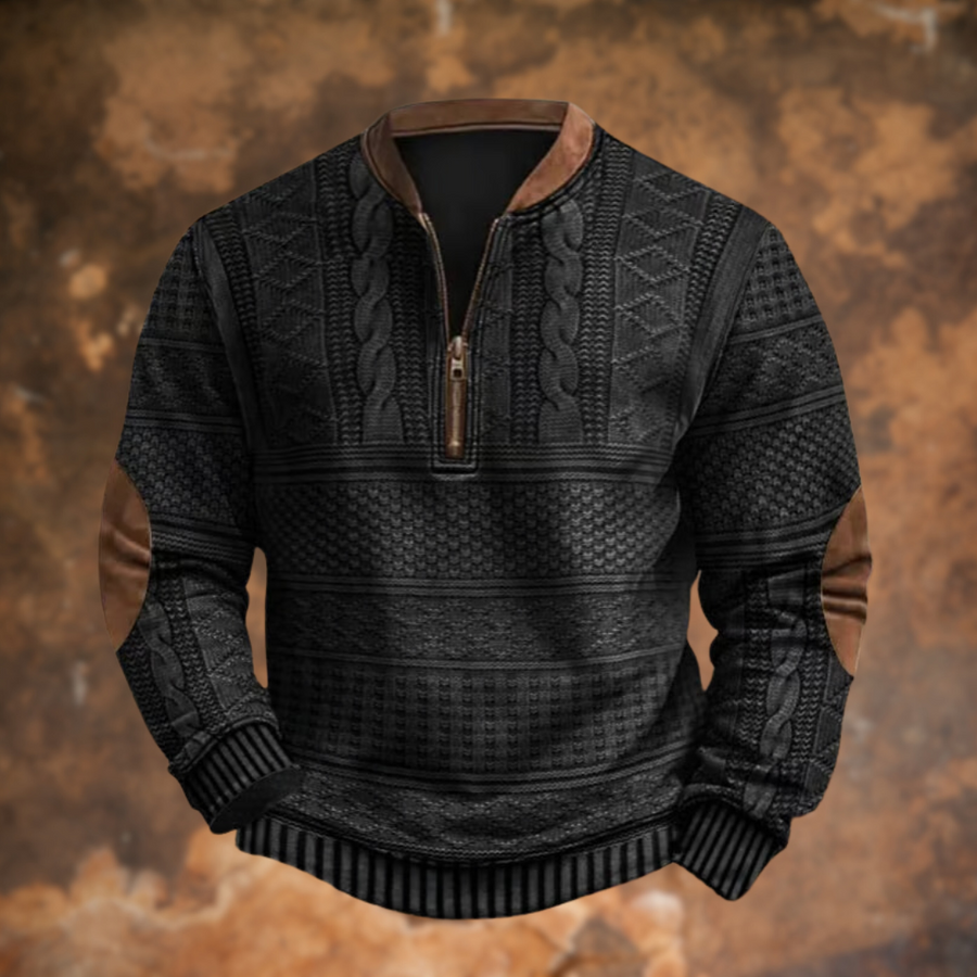Jürgen  – Strickpullover mit Reißverschlussdetail