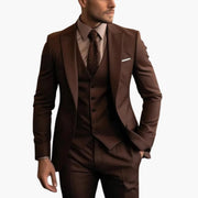 Dreiteiliger Herrenanzug mit maßgeschneidertem Blazer mit langen Ärmeln