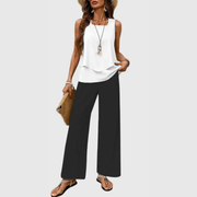 Karin | Damen Zweiteiler Weite Bein Hose Set