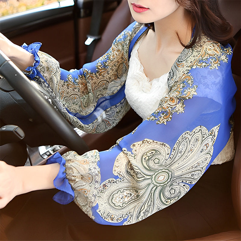 Dünner Überwurf-Schal für Damen aus Chiffon mit Paisley-Muster