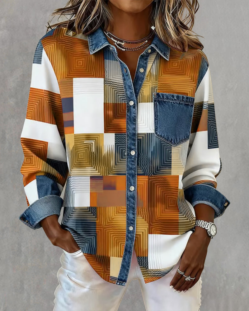 Paula | Damen Shirt modern & farbig mit stilvollem Kragen