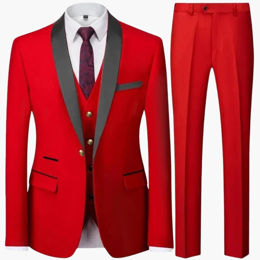Herren Slim Fit Anzug dreiteilig für formelle Anlässe ganzjährig